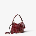 FENDI Mamma Baguette Small Burgundy inlaid hagfish leather mini-bag - Image 5